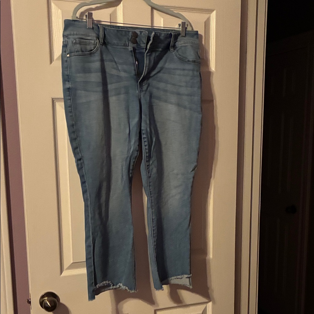 CAbi Women's Hi Low Cropped Jeans